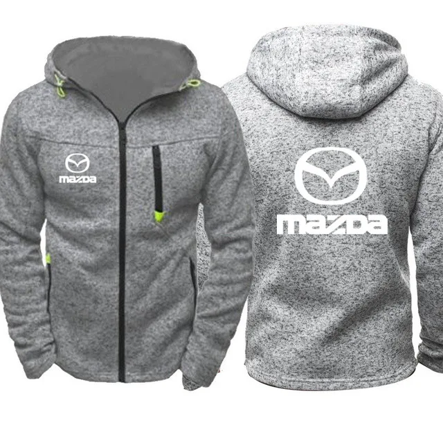 Мужские толстовки с капюшоном в стиле Харадзюку С принтом логотипа Mazda, повседневные мужские толстовки с капюшоном и длинным рукавом, мужская куртка на молнии, мужская толстовка с капюшоном Z - Цвет: 4