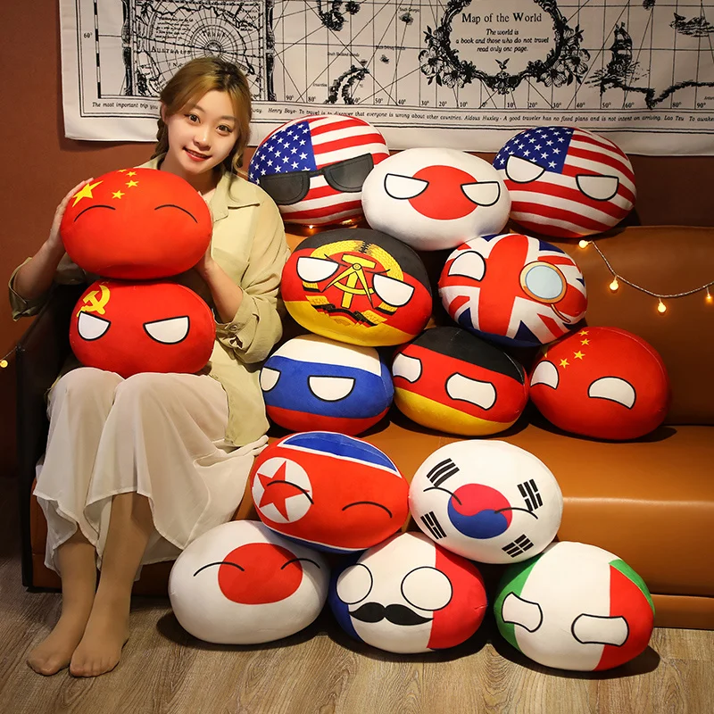 Cute Polka Dots Plush Country Ball Toy Pendant Polandball Plush Doll Countryball USSR USA FRANCE RUSSIA UK JAPAN GERMANY  ITALY