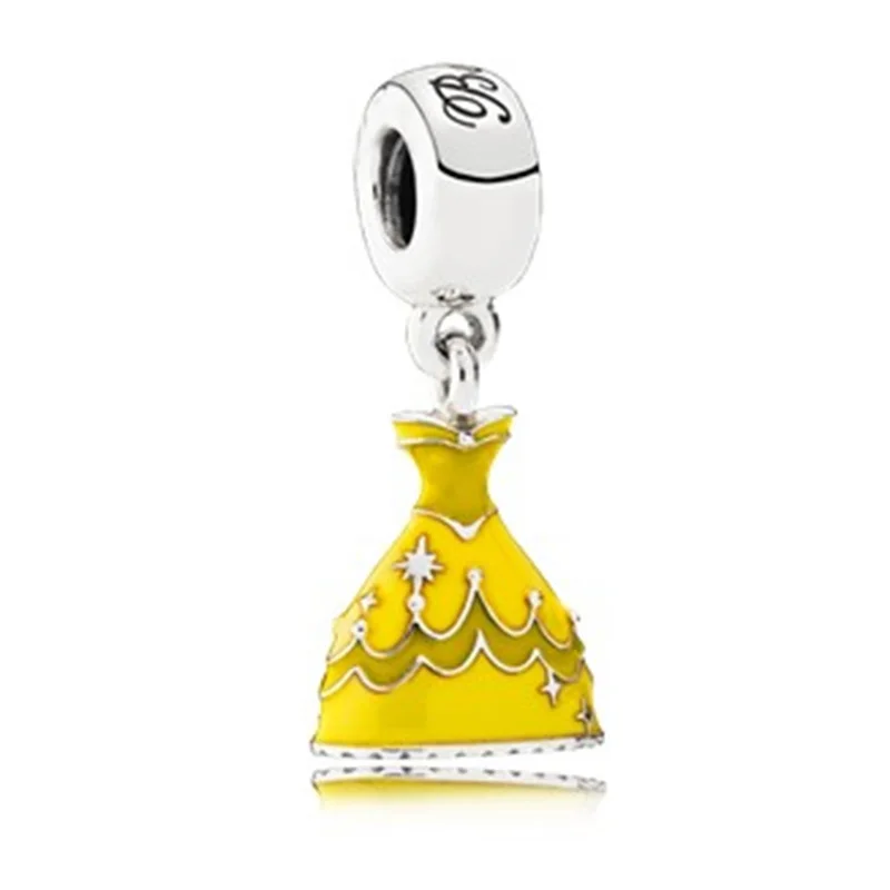 Серебро 925 Новое платье Мики Единорог Подвески бусины подвеска Подходит Pandora Браслеты и ожерелья для женщин DIY любителей ювелирных изделий - Цвет: B-024