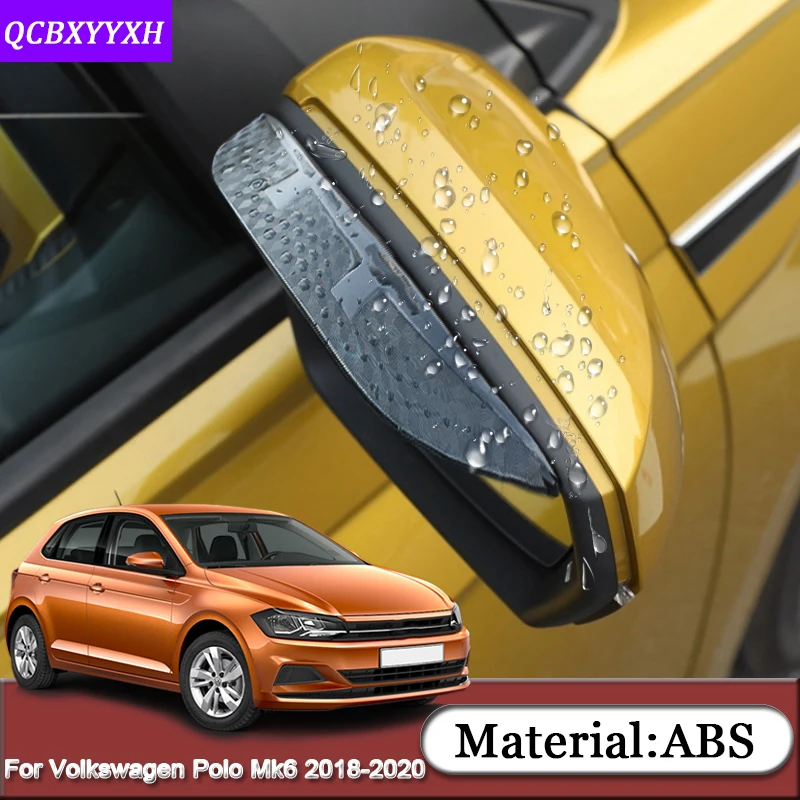 Зеркало заднего вида для Volkswagen Polo Mk6 AW Virtus Sedan 2018 2020 АБС пластик защита от дождя и