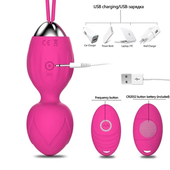 4 pcs Vaginal tighten Exercise Kegel Balls 10 Speed Vibrating eggs Silicone Ben wa ball G Spot Vibrator Erotic sex toy for Women 4