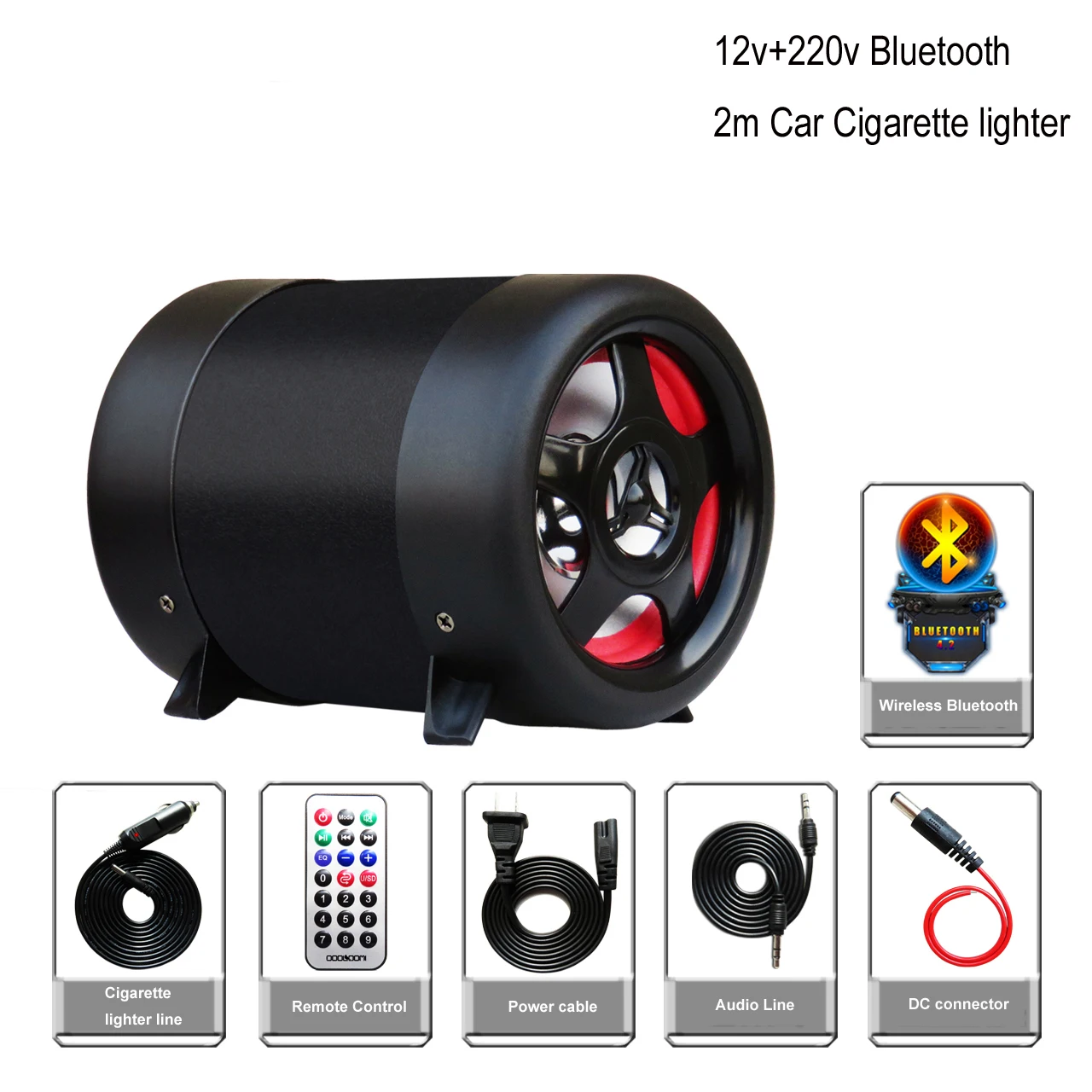 4 дюймовый Bluetooth Сабвуфер динамик для автомобиля дома мотоцикла Hi Fi бас с полным