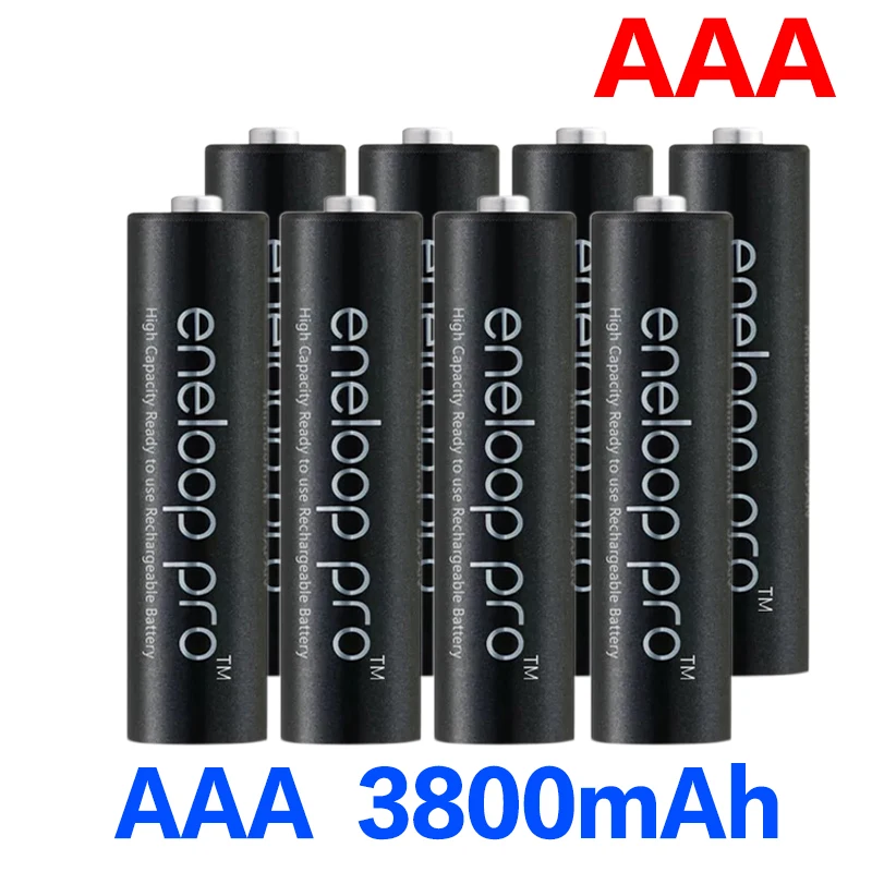 8pcs Panasonic eneloop Pro AAA rechargeable battery 3800 MAH 1.2 V Ni-MH camera flashlight toy rechargeable battery preheater