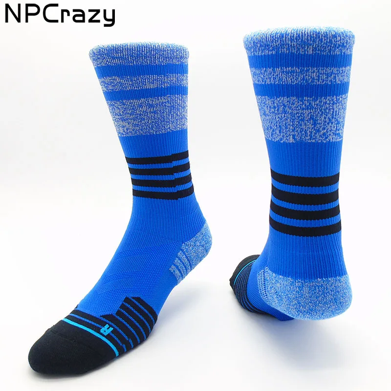 Носки Для мужчин полосатые носки режим Производительность носки для бега Для мужчин влаги дышащий Производительность сжатия сетки синий