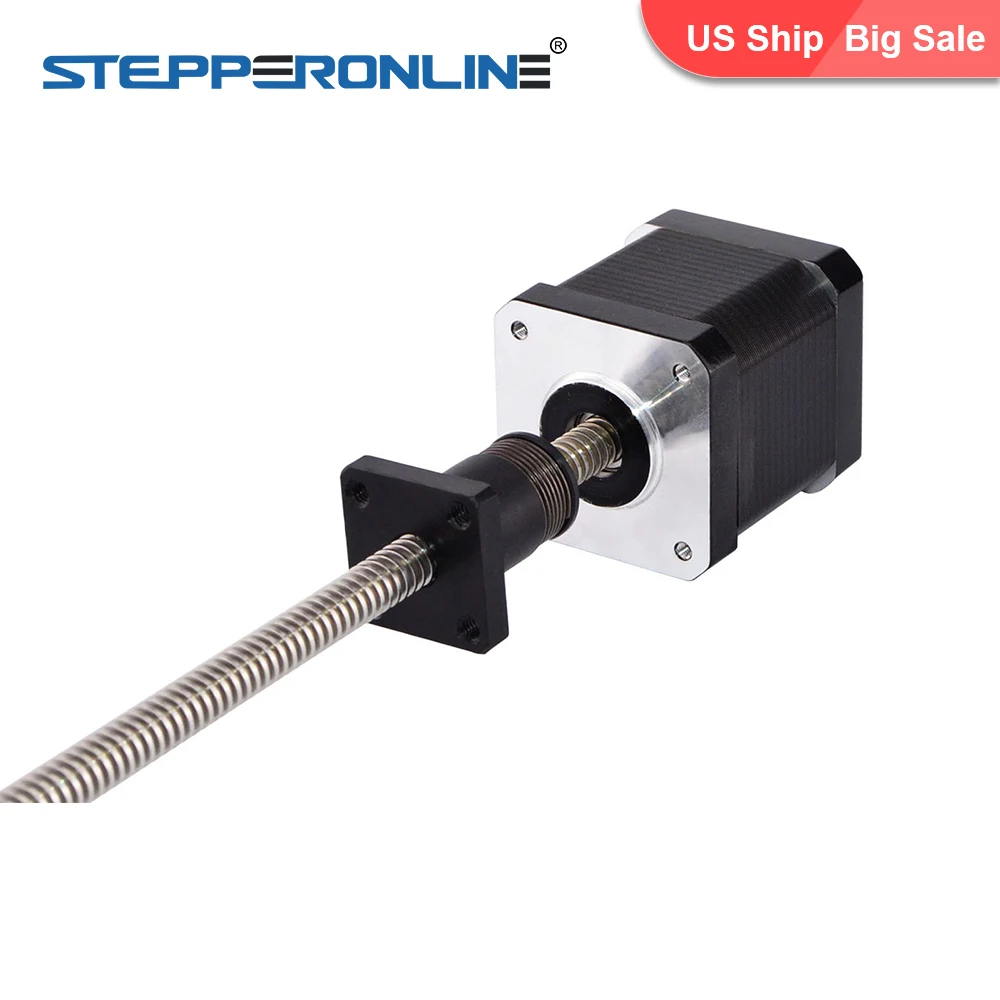 

Nema 17 External Liner Screw Stepper Motor with Anti-backlash Screw Nut 300mm T8 Threaded Rod 0.4A 6-lead for 3D Printer