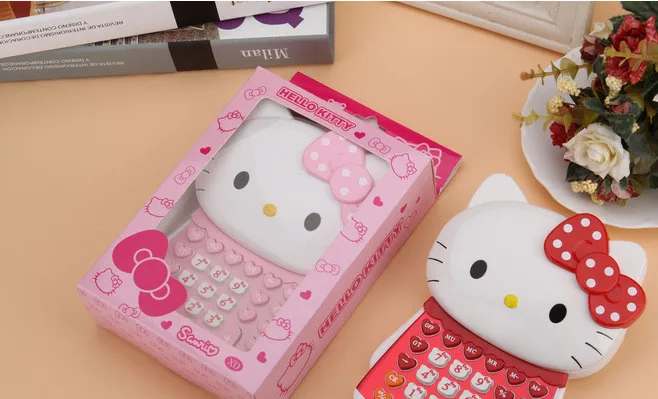 Кошачья голова зеркало KT калькулятор мини зеркало для макияжа hello kitty складной мини-калькулятор для девочек