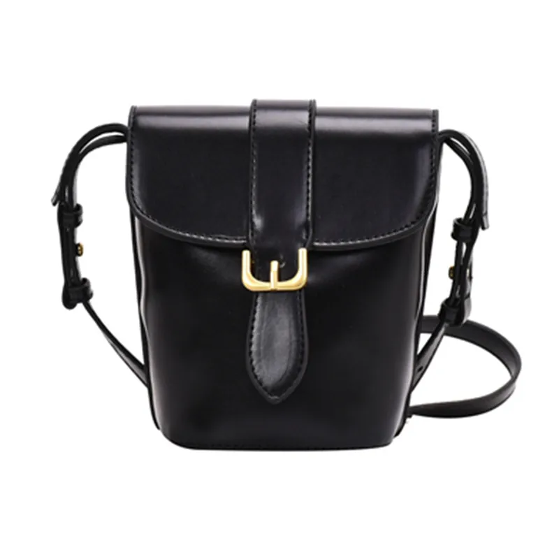 

Female Shoulder Bag Imitation Leather Women Fashion Diagonal Bag Small Youth Bucket Bag Easy To Clean Simple Mobile Phone Bag