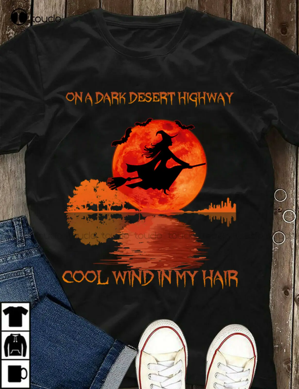 Футболка мужская с надписью New On A Dark Desert Highway Cool Wind In My Hair | Мужская одежда