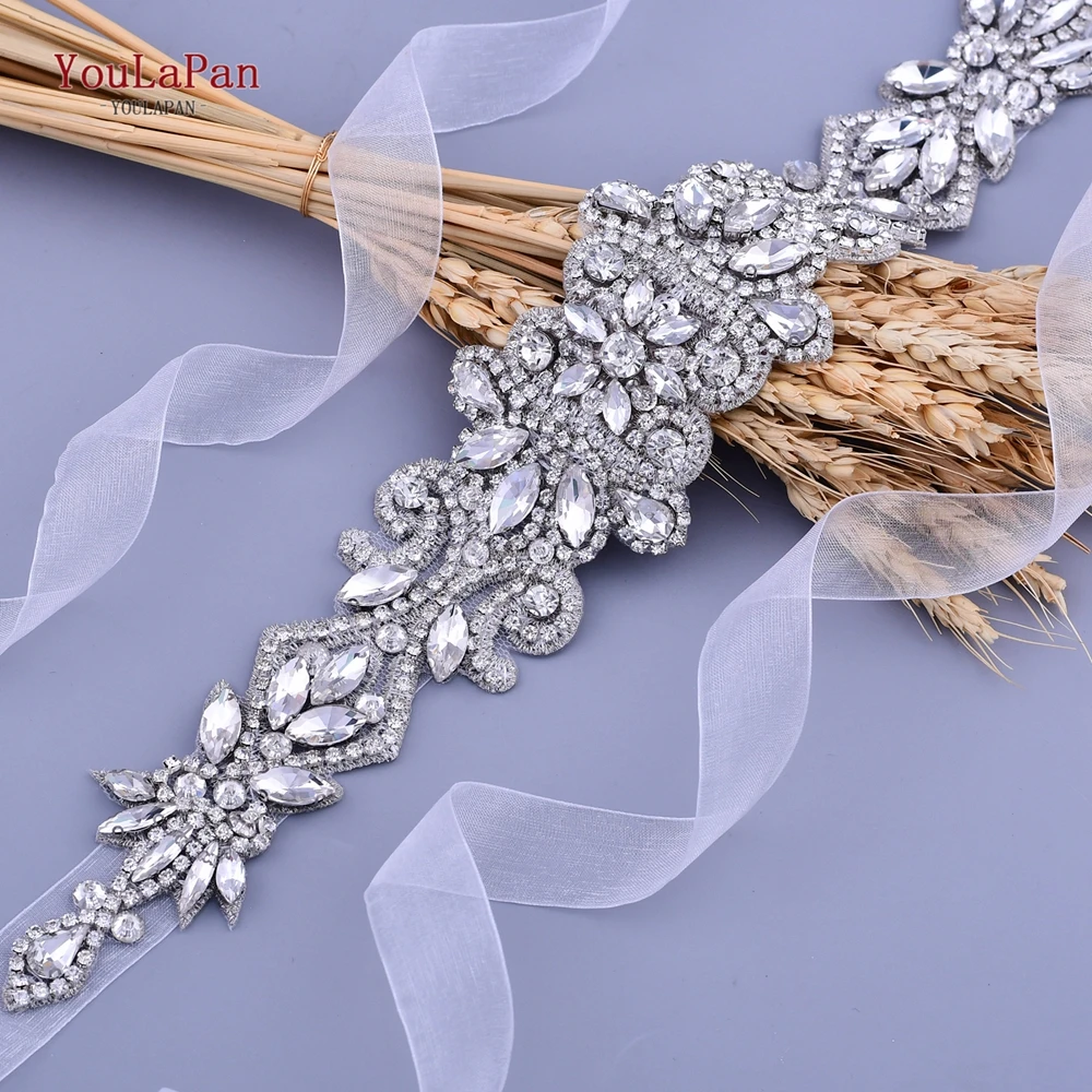 YouLaPan S12-S Wedding Belt for Bride Dress Ivory Silver Diamond Belt for  Wedding Dress Jeweled Bridal Belt Rhinestone Belt - AliExpress