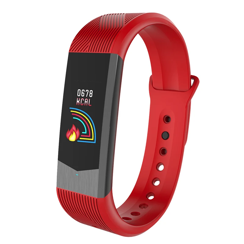 Red 3D UI Bluetooth спортивные Смарт-часы для женщин и мужчин пульсометр Монитор артериального давления умный Браслет Водонепроницаемый фитнес-трекер группа - Цвет: Red