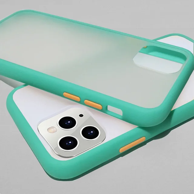 Mint Simple Matte Bumper Phone Case for iphone 11 Pro XR X XS Max 12 13 6 8 7 Plus Shockproof Soft TPU Silicone Clear Case Cover Mint Green