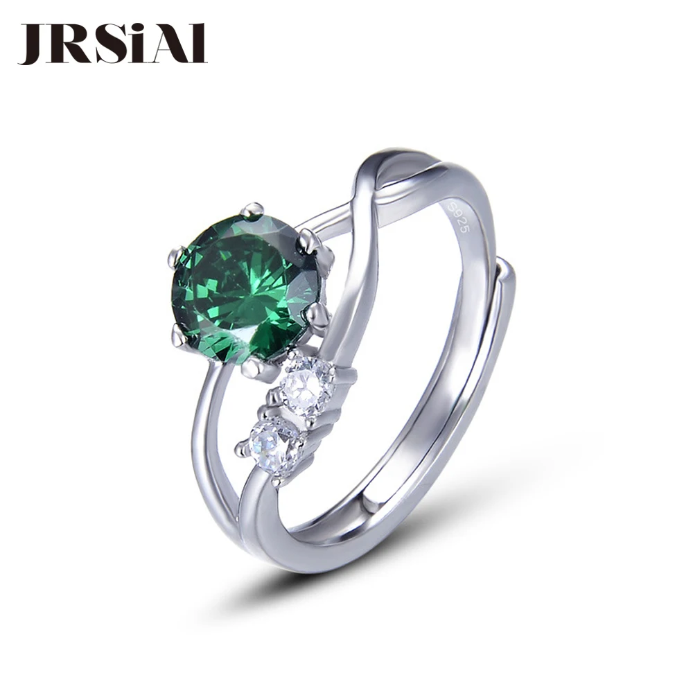 

JRSIAL 925 Sterling Silver Jewelry Ring Korean Fashion Small Fresh Woman Jewelry Zircon Resizable Ring