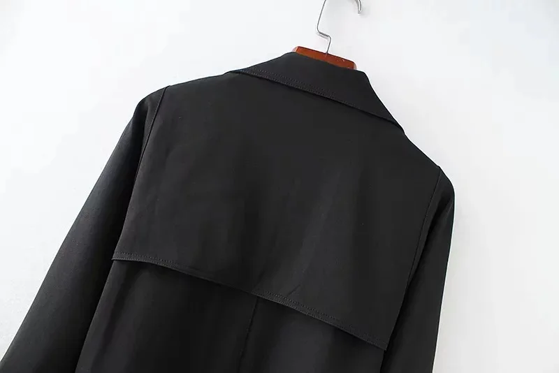 AliExpress EBay,, осень, стиль, Европа и Америка, женское платье, черный и длинный, струящийся Тренч, Женское пальто