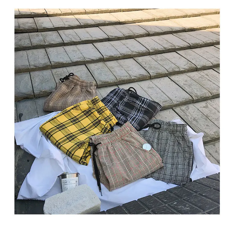 Harajuku плед Broek voor vrouwen Broek уличная одежда Vrouw Harembroek Herfst Dames Causale Broek плюс размер брюки женские