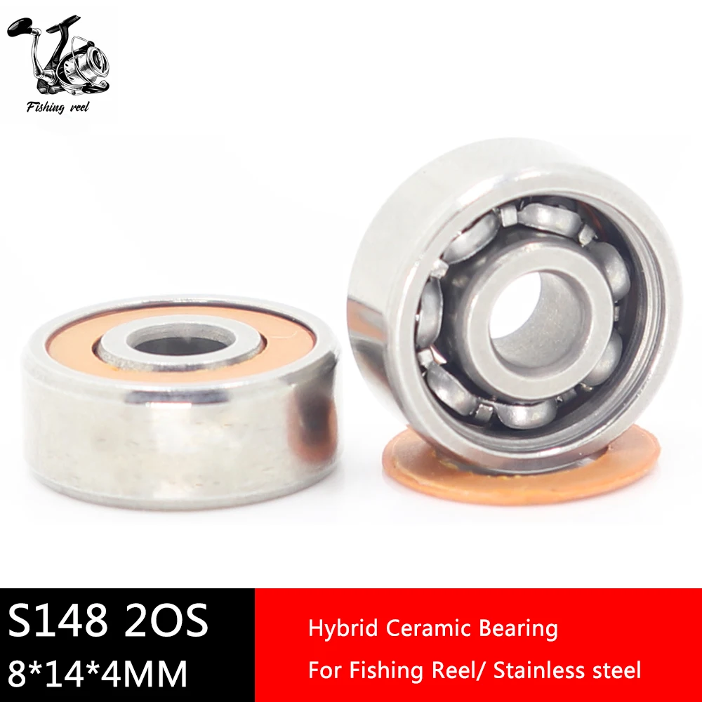 SMR148 2RS CB подшипники рыболовной катушки ABEC-7 8*14*4 мм (2 шт.) из нержавеющей стали