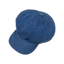 Для женщин Для мужчин Винтаж мыть синего джинсового цвета берет Кепки классические чайные кружки из 8-Панель восьмиугольная художник такси Регулируемый плоский козырек от солнца