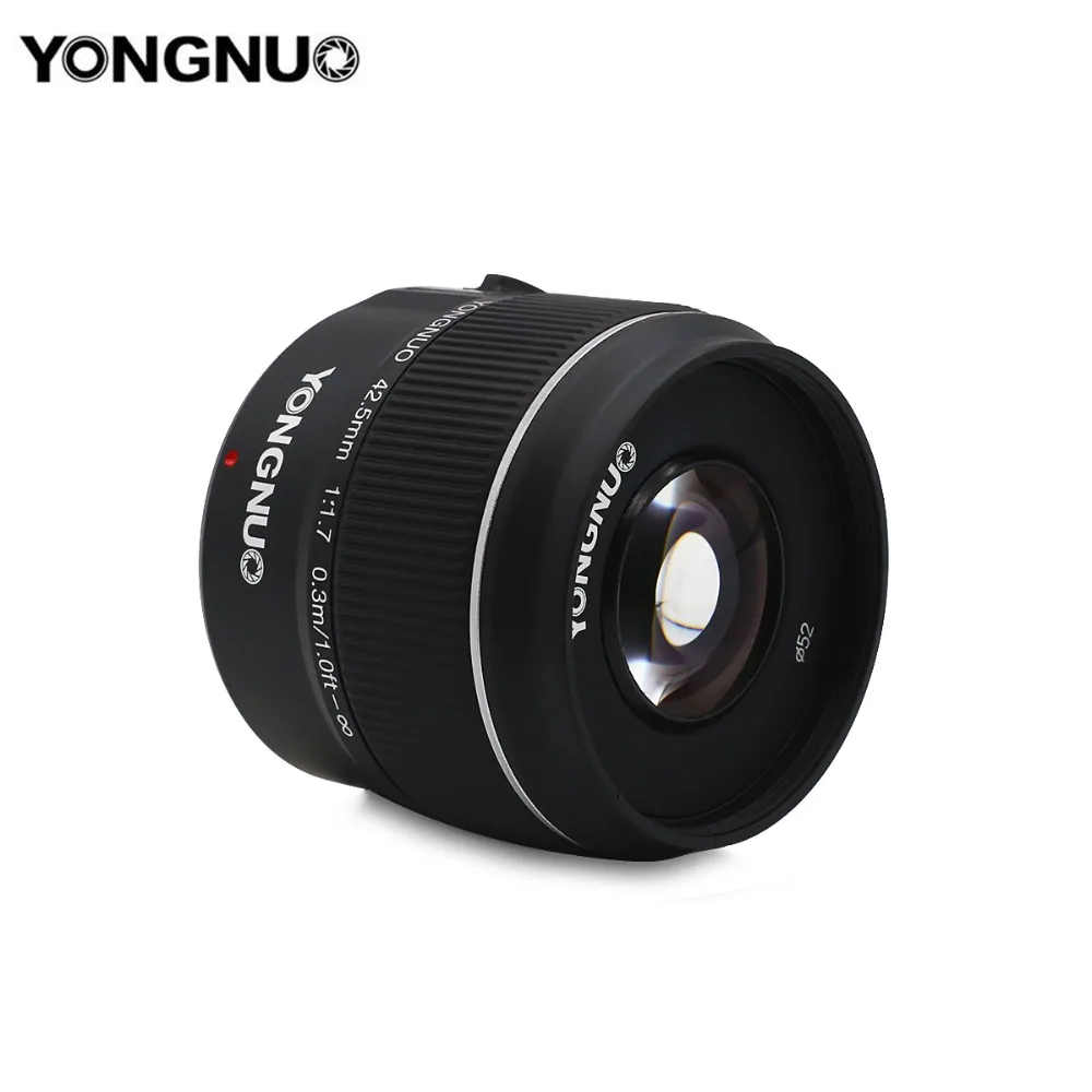 Yongnuo YN42.5mm F1.7 макро 4/3 интерфейс системы большая апертура AF/MF Автофокус стандартный объектив с фиксированным фокусом легко размытый фон