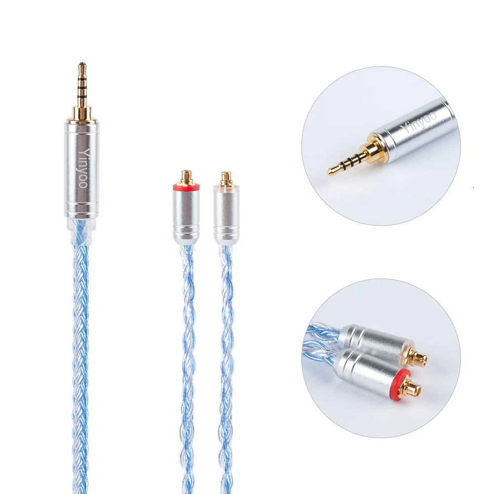 AK Yinyoo 16 Core Silver Plated Cable 2.5/3.5/4.4mm Balanced Earphone Upgrade Cable With MMCX/2Pin for ZS10 PRO AS16 ZSX C12