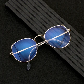 

Vintage Anti Blue Light Glasses Round Metal Spectacles Frame Women Men Computer Glasses Eye Glasses Frames Clear Lens Eyewear