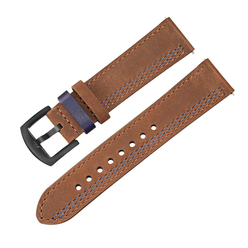22 мм уникальный ремешок из натуральной кожи для huawei Watch GT/Watch2 Pro/Classic/Honor Magic Quick Release Band браслет на запястье