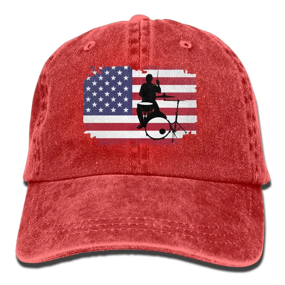 Бейсболка барабанщик с американским флагом-1 Мужская бейсболка s регулируемая бейсболка