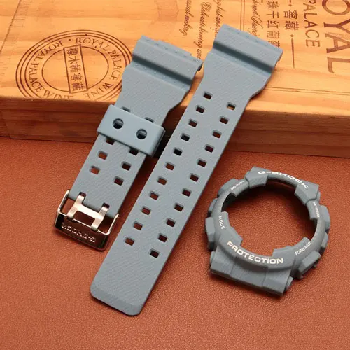 denim light blue Водонепроницаемый силиконовый ремешок для часов для мужчин чехол для часов Casio GSHOCK GLS GA110 GA100 GD120 аксессуары для часов - Цвет ремешка: denim light blue