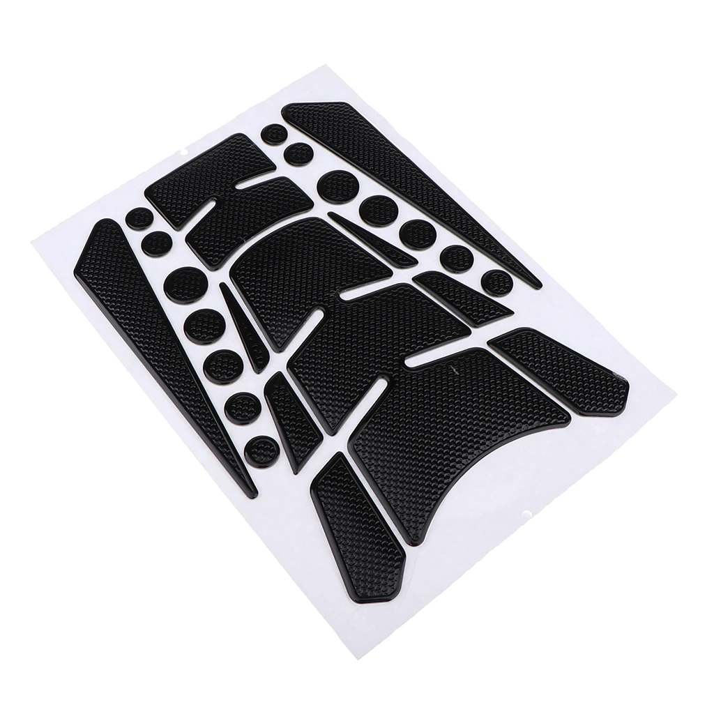 3D Carbon Fiber Look Motorcycle Sport Tank Gas Protector Pad Sticker Universal Fit