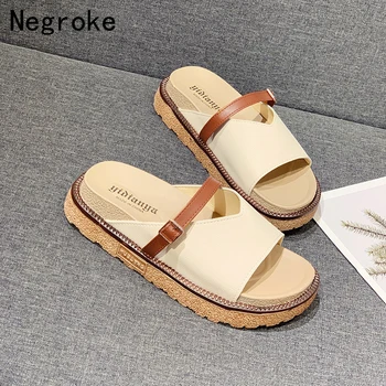 

Cute Women Slippers Summer Open Toe Platform Slide Sandals Ladies Fashion Slip On Wedge Sandals Woman Beach Shoes