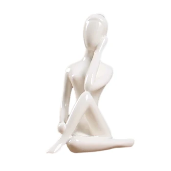 

Abstract Art Ceramic Yoga Poses Figurine Porcelain Yoga Lady Figure Statue Home Yoga Studio Decor Ornament #4