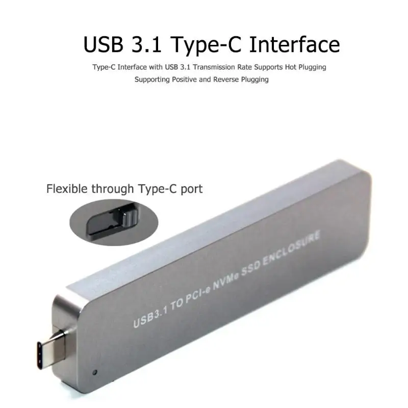 M.2 Nvme SSD адаптер USB 3,1 тип-c к M-Key чехол для твердотельного накопителя Автоматическая идентификация нет необходимости в приводе