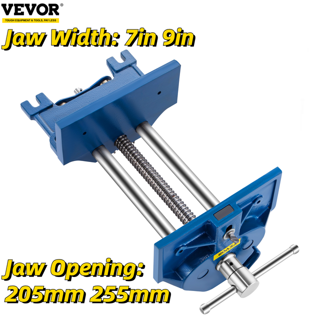VEVOR Woodworking Bench Vise Desk Clamp Wood Vice Guide Rods with Lever