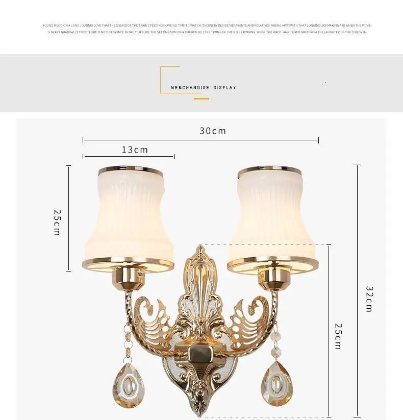 Decor Deco Maison Stair Dressing Table Crystal Wandlamp Bedroom Applique Murale Luminaire Lampara De Pared Interior Wall Light