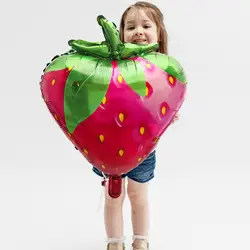 1 шт. 55x72 см зеленые листья клубника алюминиевая фольга Воздушные шары игрушки для детей день рождения Вечеринка Детский душ украшения