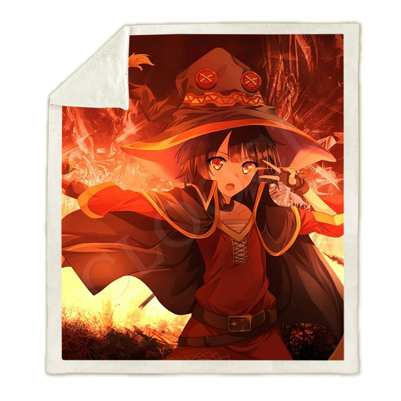 Аниме девушка Megumin Konosuba одеяла 3D принт модный диван путешествия молодежное постельное белье пледы одеяла диван покрывало для плюшевого одеяла - Цвет: Blanket 11