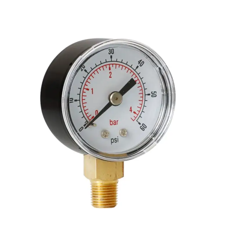 Манометр 40 мм Циферблат 1/" BSPT вертикальный 15,30, 60,100, 160 200300 PSI& Bar 95AA
