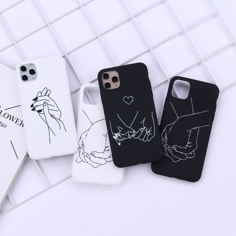 Простой чехол для телефона Lover Hand Line iPhone 12 Mini 11 Pro Max X XS XR 7 8 7Plus 8Plus SE мягкий силиконовый чехлы|Бамперы| |