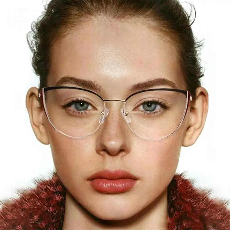 2023 Fashion Myopia Optical Glasses Women Luxury Brand Metal Cat's Eye Frame Anti Blue Light Computer Eyeglasses Minus -2 -3 -6 2