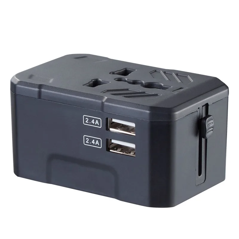 

International Universal Travel Adapter Power Wall Charger AC Plug Adapter With Dual 2.4A USB Charging Ports US UK EU AU