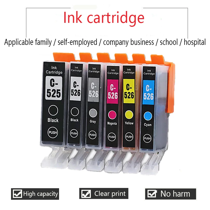 hp cartridge 18 Pack PGI525 PGI 525 CLI 526 Ink Cartridges for Canon Pixma iP4850 ix6550 MG5150 MG5250 MG6150 MG8150 MX885 MG5350 Printer drum cartridge printer