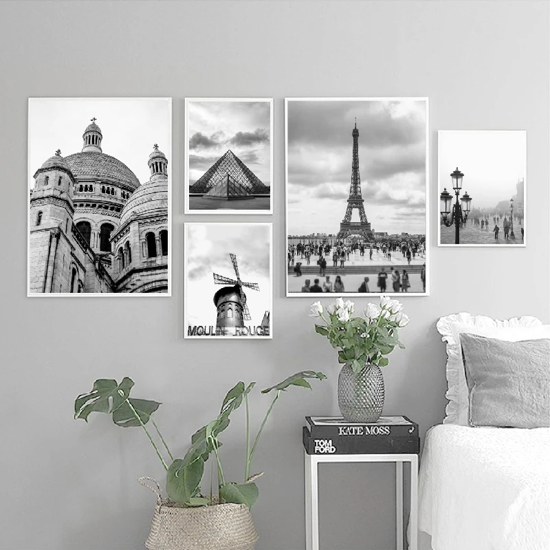 Paris-Print-France-City-Landscape-Photography-Poster-Black-and-White-Wall-Pictures-Canvas-Painting-Home-Wall (3)