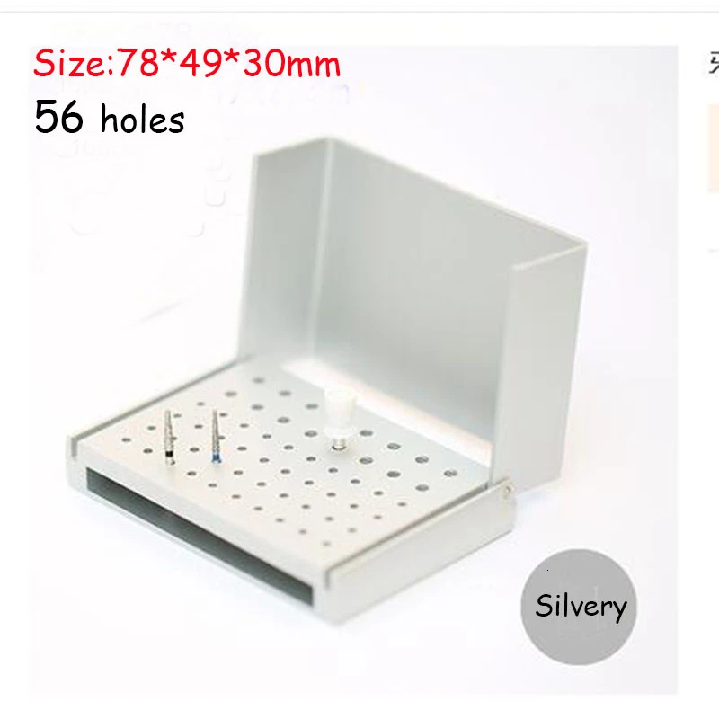 56hole silver 1 шт. полировальная щетка держатель для автоклава Стоматологическая пилка для стоматологической лаборатории - Цвет: 56hole silver