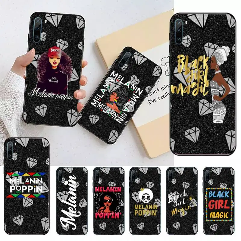 

Black girl Melanin Poppin Phone Case For Huawei honor Mate P 9 10 20 30 40 Pro 10i 7 8 a x Lite nova 5t