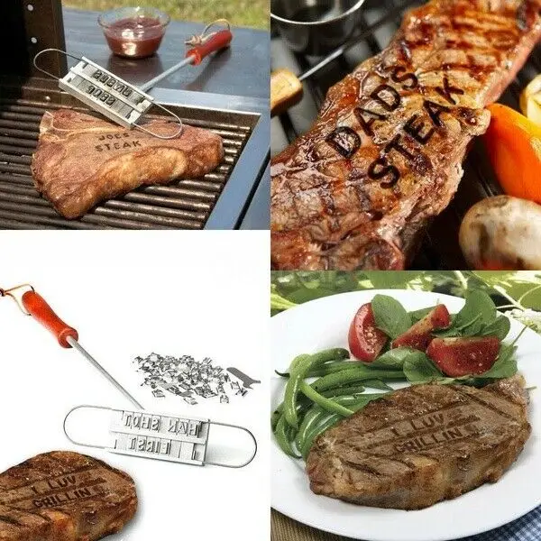 DIY открытый барбекю мясо Брендинг Железный индивидуальный стейк мясо барбекю инструменты со сменными буквами набор инструментов