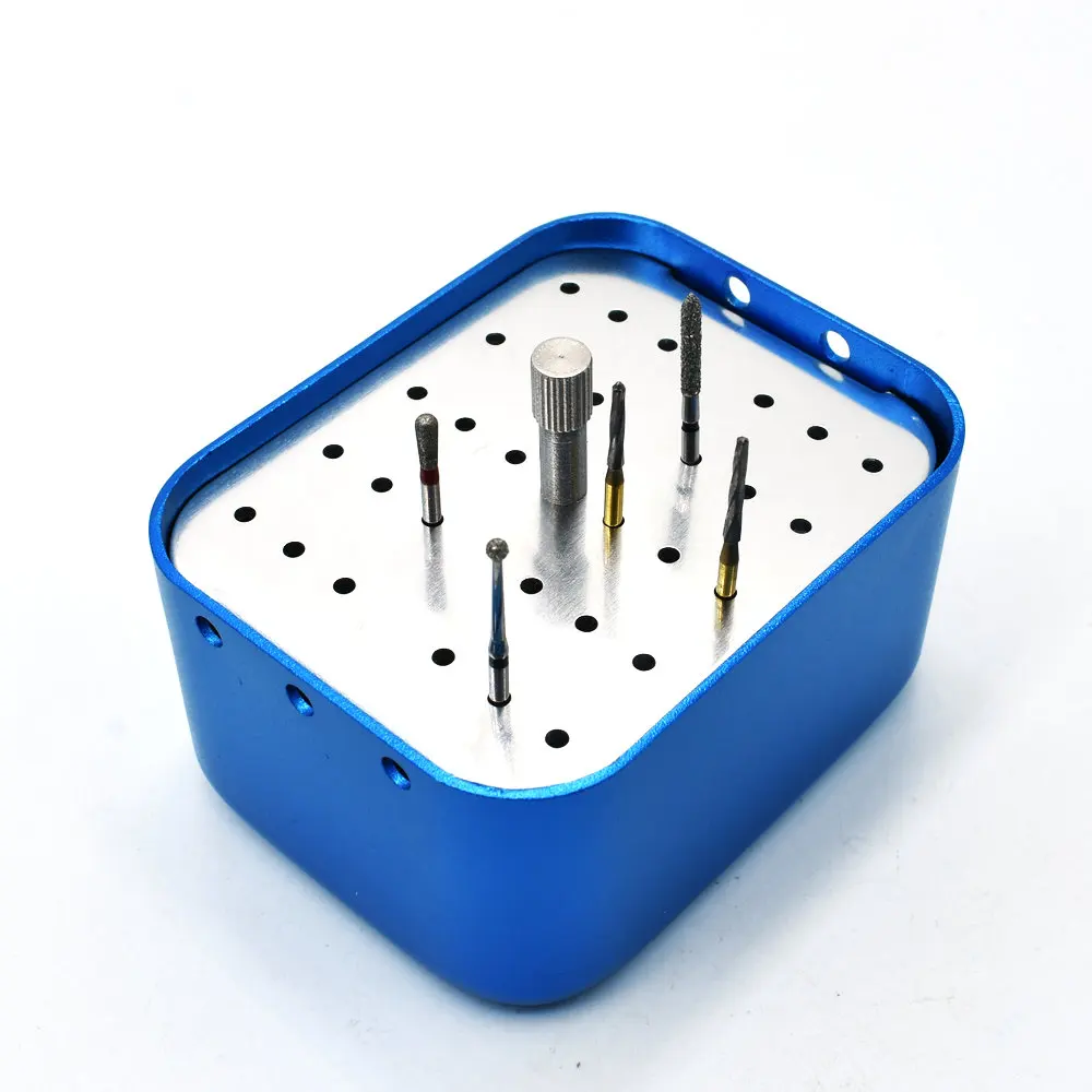 

F016 Dental 30 Holes Disinfection Endo Files& Hight speed burl Holder Box Autoclave Sterilizer Case Burs For Oral Care Tools