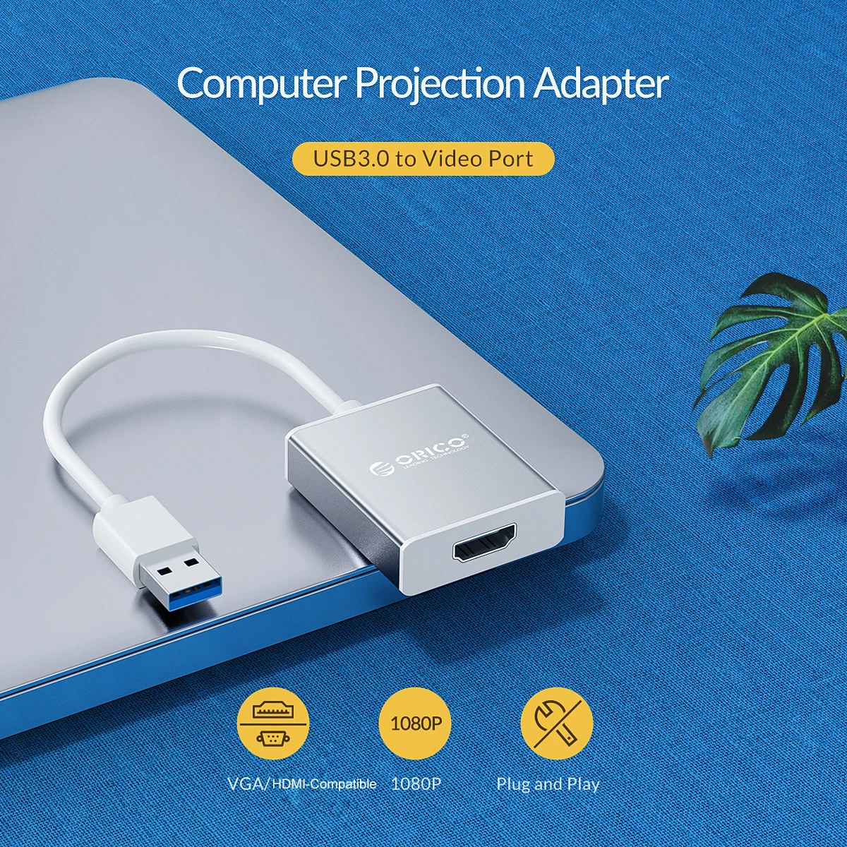 ORICO adaptador Compatible con USB 3,0 a HDMI, 1080P, HD, VGA, Cable, juego, TV, proyector, convertidor Audio y HUB USB ordenador portátil|Cables HDMI| - AliExpress