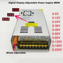 480 Вт импульсный источник питания 110/220 В переменного тока до 5 в 12 В 24 в 36 в 48 в 60 в 80 в 120 в 160 в 220 В постоянного тока Регулируемый трансформатор напряжения