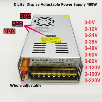 

480W PSU Switching Power Supply 110/220V AC to 5V 12V 24V 36V 48V 60V 80V 120V 160V 220V DC Voltage adjustable Transformer