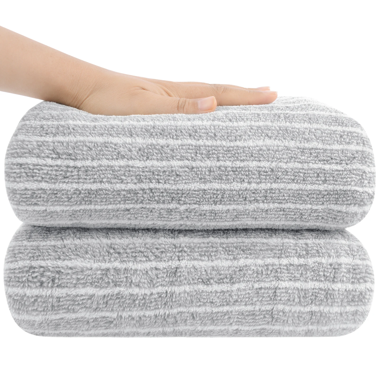  KinHwa Microfiber Hand Towels for Bathroom Soft and Absorbent  Face Towels for Bath, Spa, Gym 16inch x 30inch 2 Pack Gray : Home & Kitchen