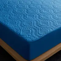 Bonenjoy Quilted Waterproof Fitted Sheet With Elastic Queen King Size Mattress Cover Solid Color Bed Sheets (No Pillowcase) 5