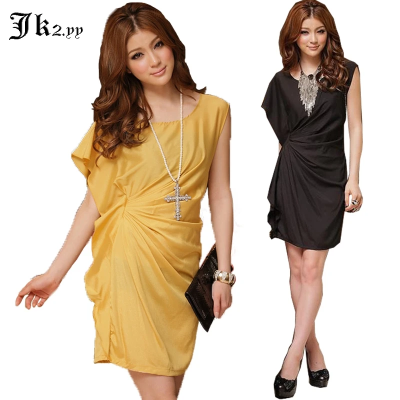 Женское летнее облегающее платье однотонное асимметричное плиссированное из